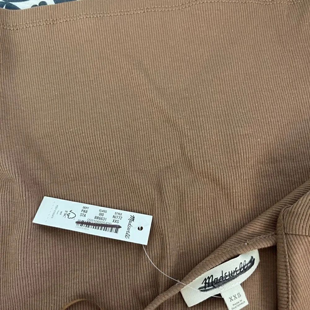 Madewell Brightside Rib One-Shoulder Tank NWT Size XXS - Picture 5 of 10
